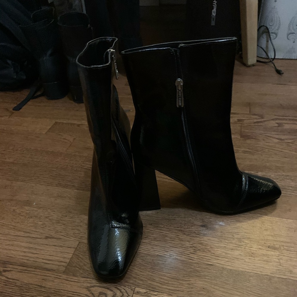 Cute mid calf patent boots